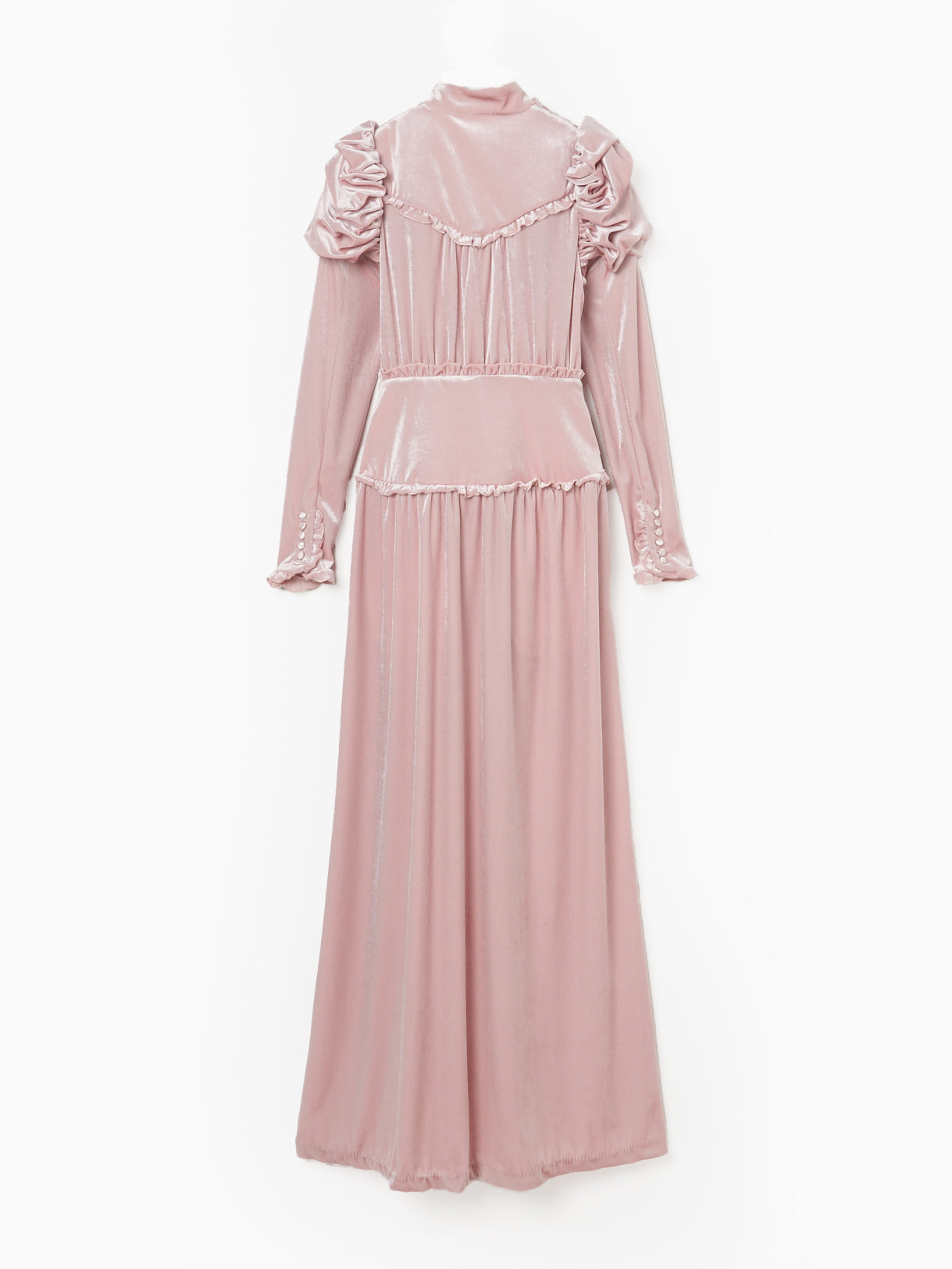 puff sleeve velour dress【Delivery in July 2024】
