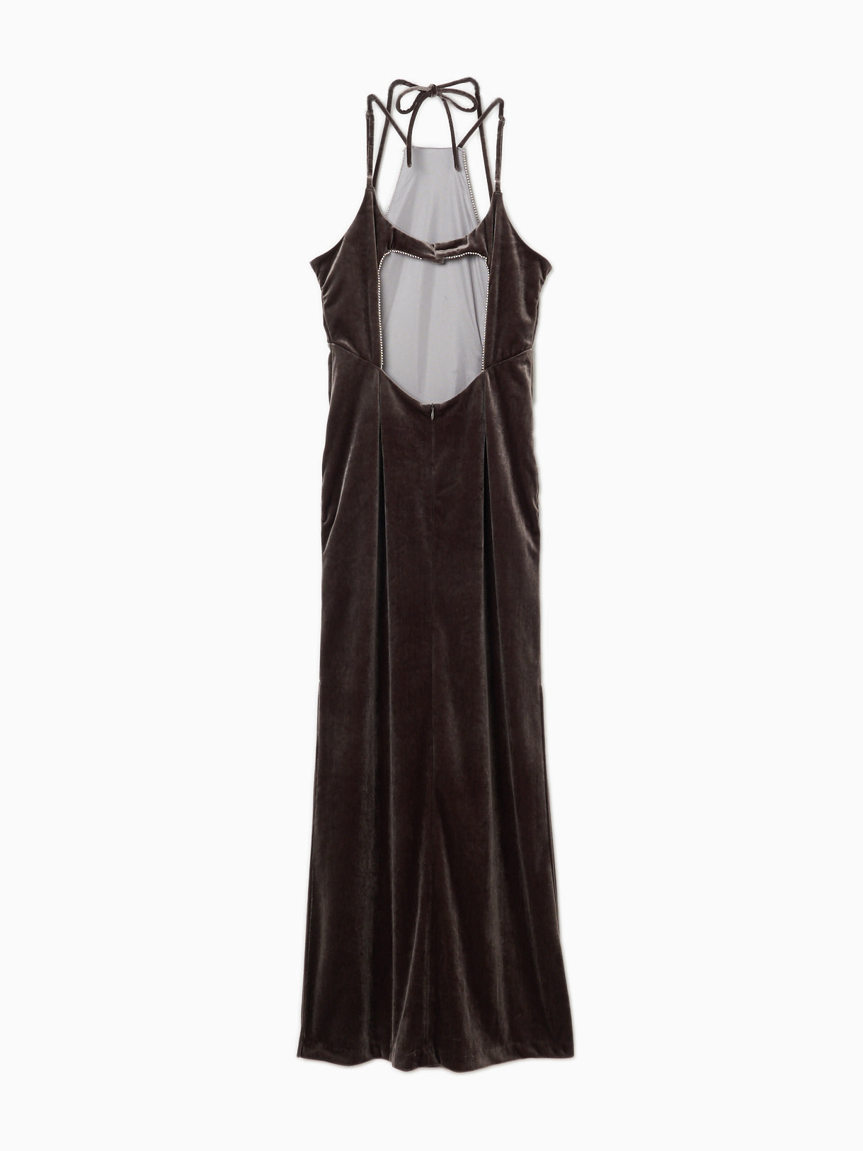 ball chain velour cami-sole dress【Delivery in August 2024】