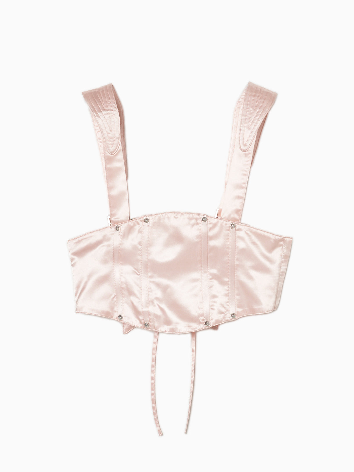 pink satin shoulder stitch corset【Delivery in January 2025】