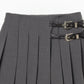 silver buckle pleats skirt【Delivery in July 2024】