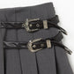 silver buckle pleats skirt【Delivery in July 2024】