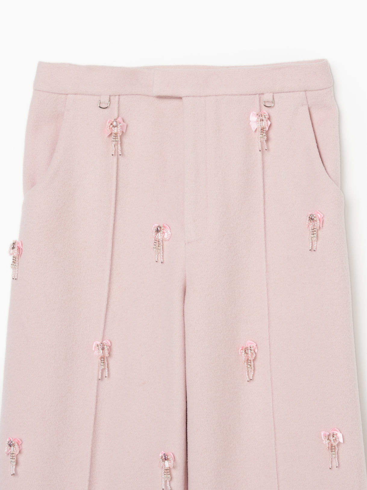 baby pink beaded ribbon pants【Delivery in  February 2025】