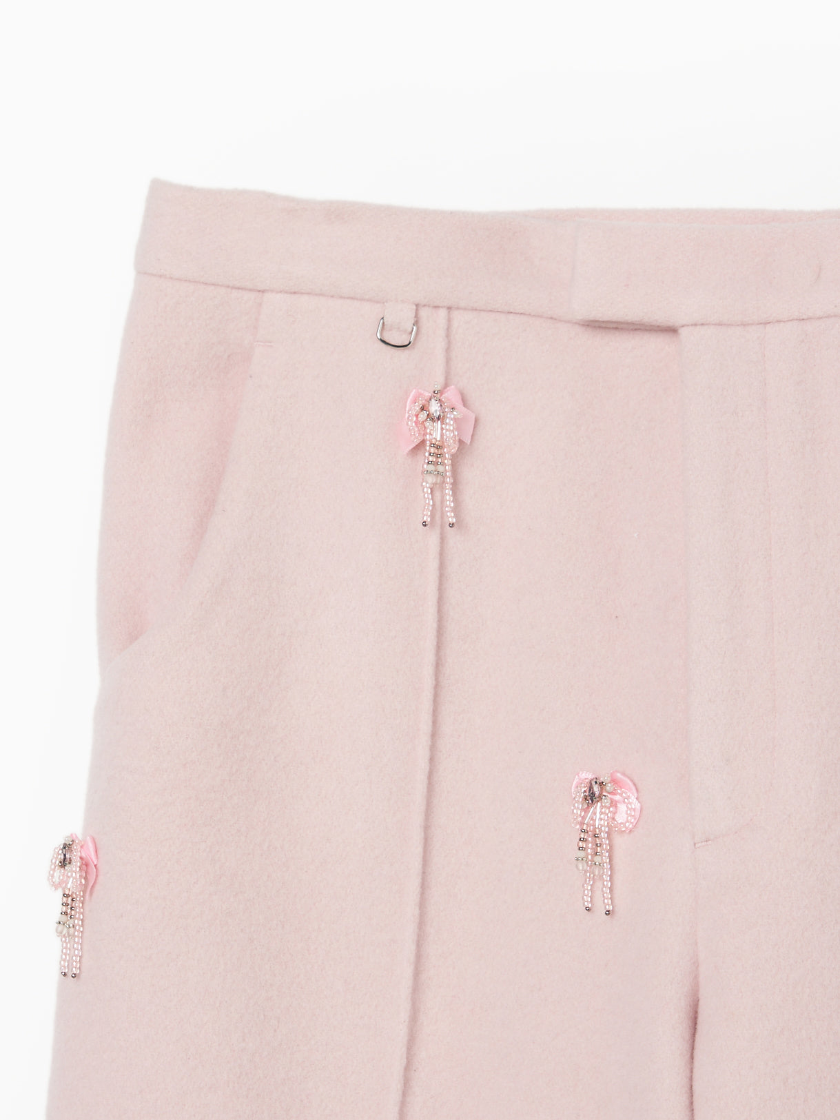 baby pink beaded ribbon pants【Delivery in  February 2025】