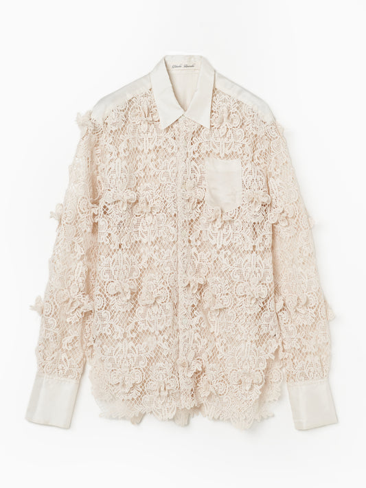 orchid lace shirt Beige【Delivery in July 2024】