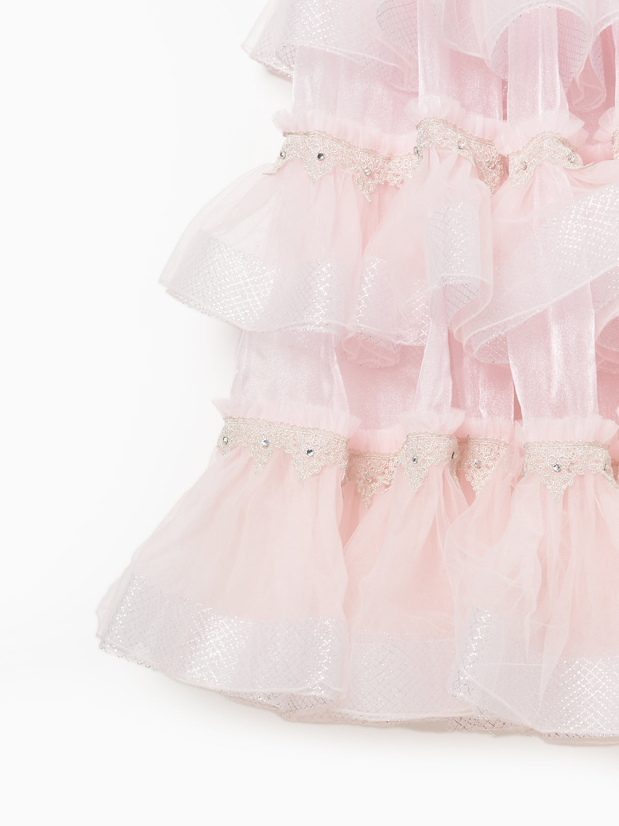 Pink heart bijou tulle dress【Delivery in July 2024】
