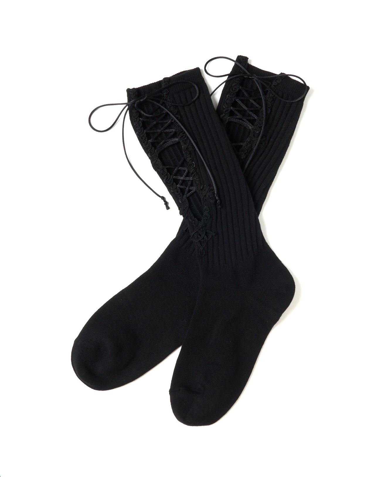 lace up darts socks Black 【stock】