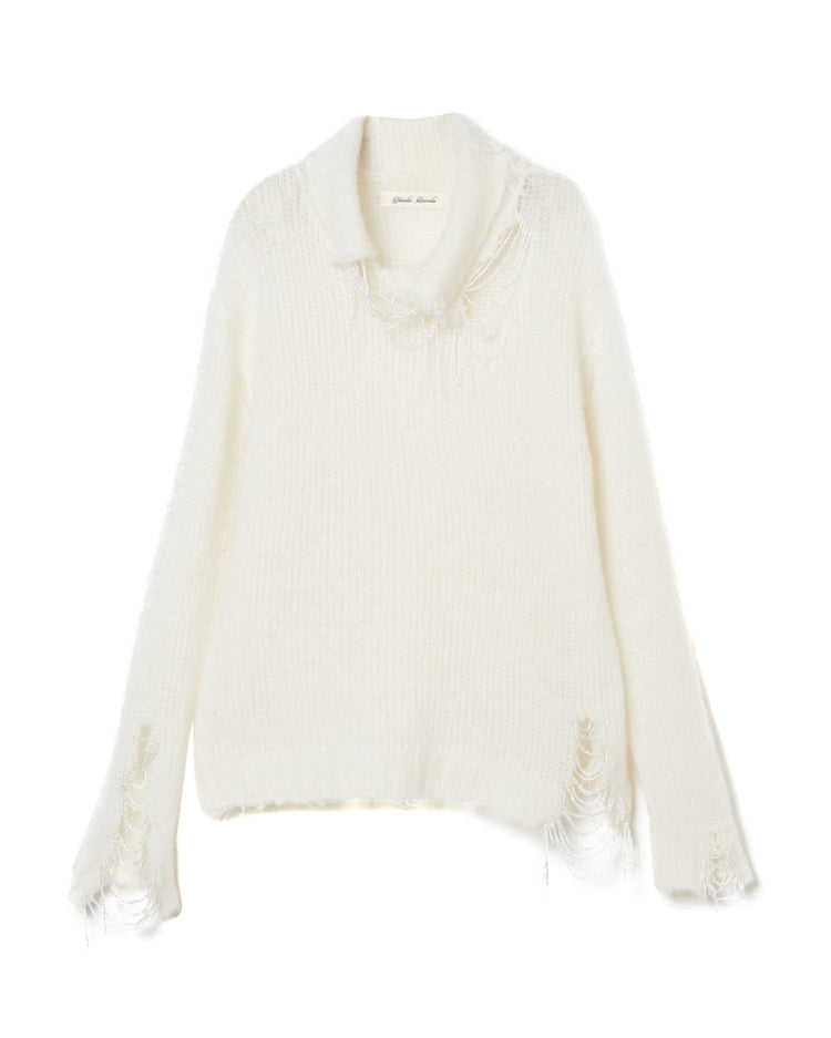 Shimmering damaged beads knit / Light damaged【Delivery in February 2026】