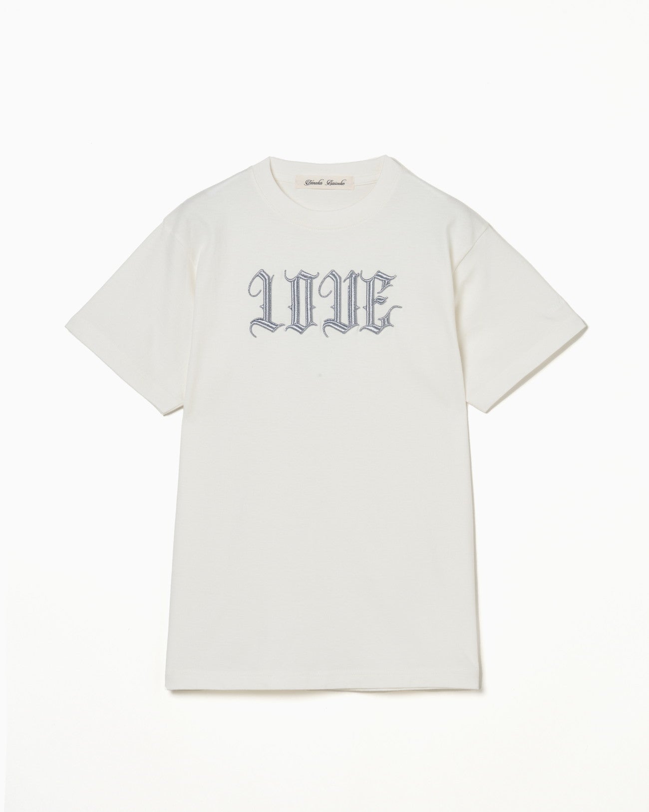 LOVE glitter T-shirt White × Silver【stock】