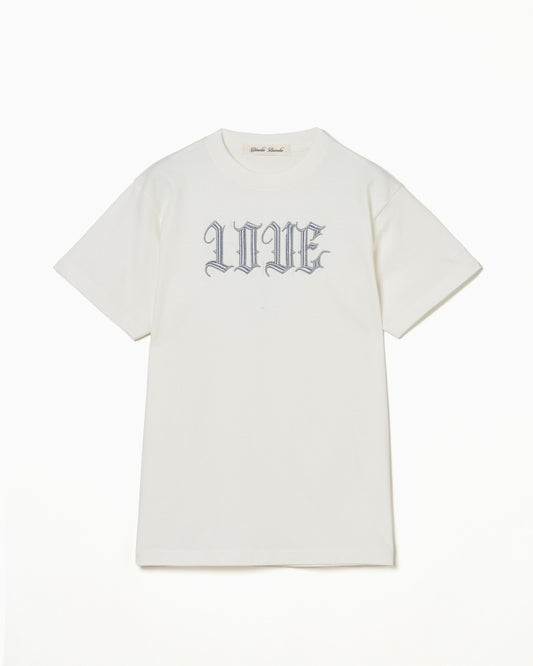 LOVE glitter T-shirt White × Silver【stock】