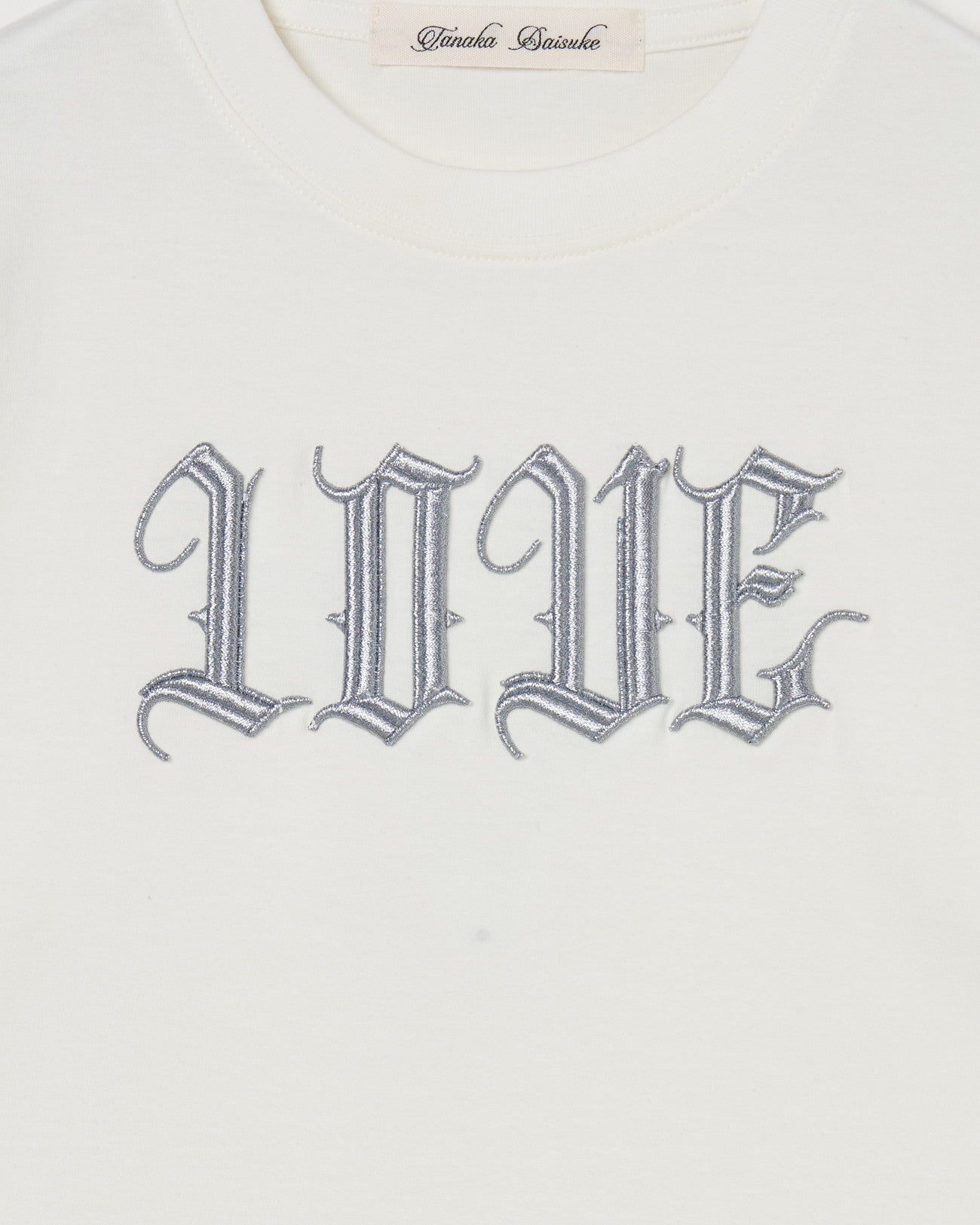 LOVE glitter T-shirt White × Silver【stock】