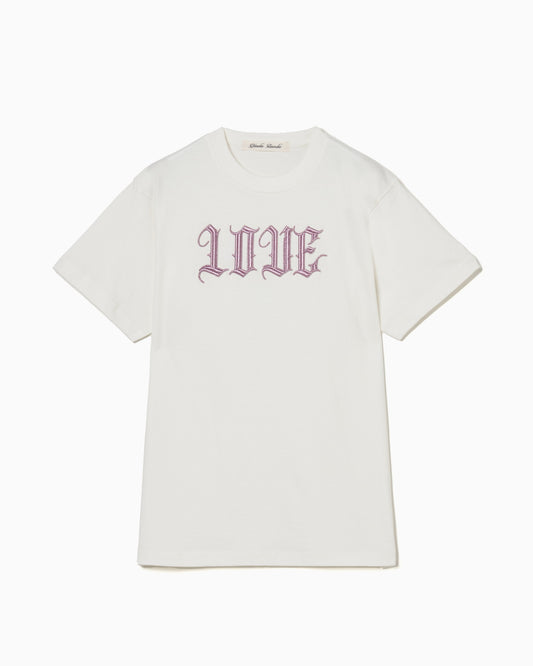 LOVE glitter T-shirt White × Pink【stock】