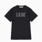 LOVE glitter T-shirt Black × Silver【stock】