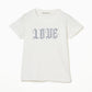 LOVE glitter T-shirt mini White× Silver【stock】