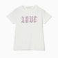 LOVE glitter T-shirt mini White× Pink【stock】