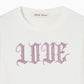 LOVE glitter T-shirt mini White× Pink【stock】