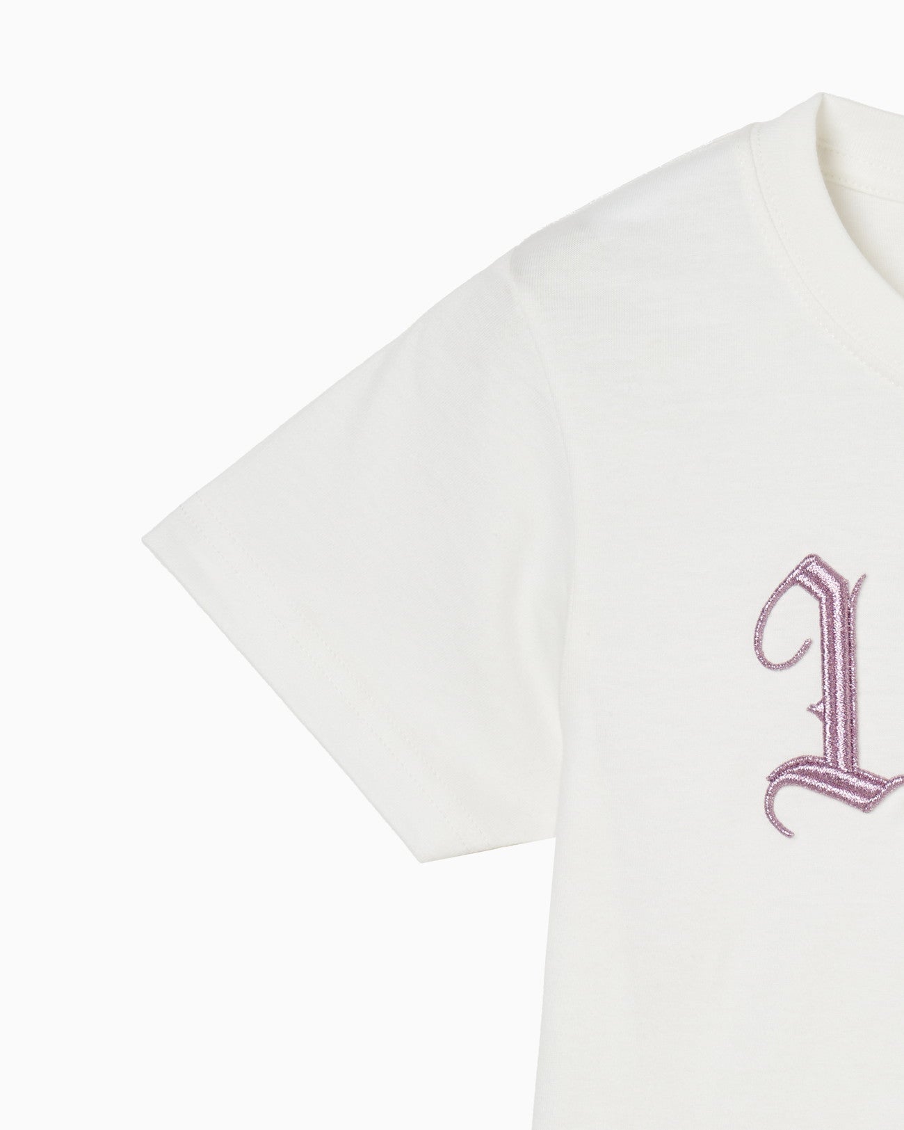 LOVE glitter T-shirt mini White× Pink【stock】