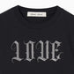 LOVE glitter T-shirt mini Black × Silver【stock】