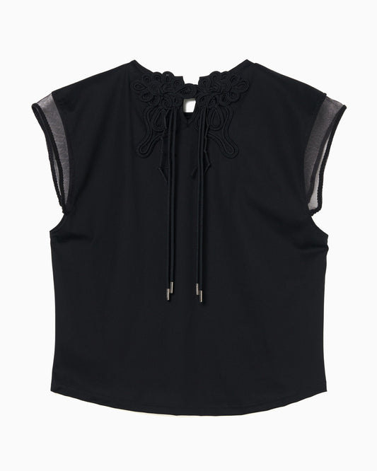 china butterfly no sleeve tops Black【Stock】