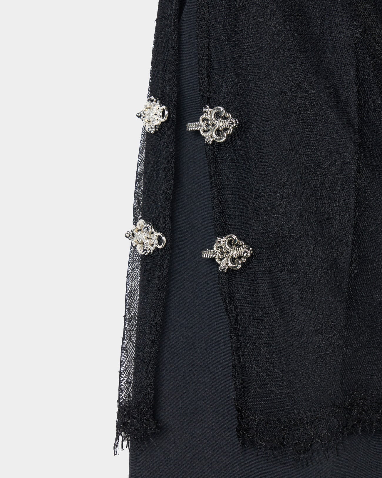 flower tulle skirt pants Black【Delivery in February 2025】