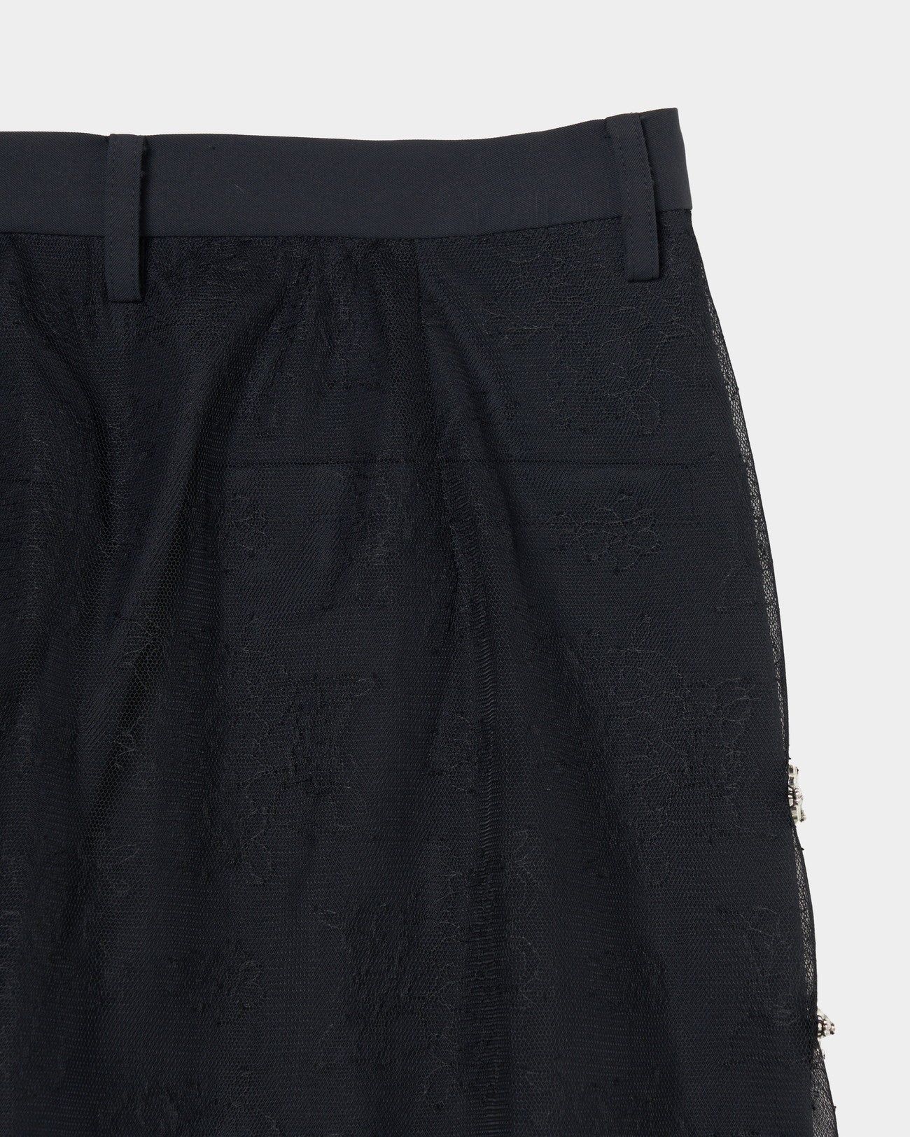 flower tulle skirt pants Black【Delivery in February 2025】