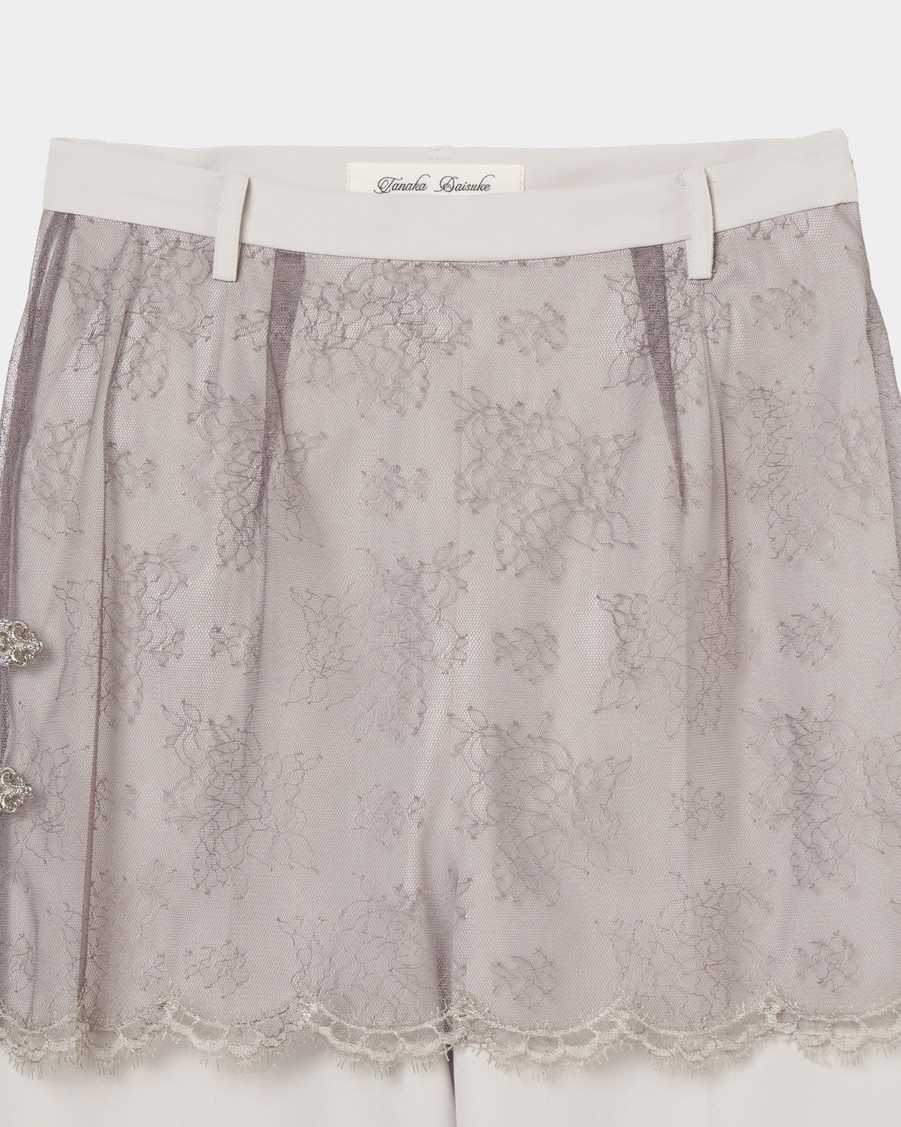 flower tulle skirt pants Gray【Delivery in February 2025】