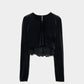 gather neck velour tops Black【Delivery in February 2025】