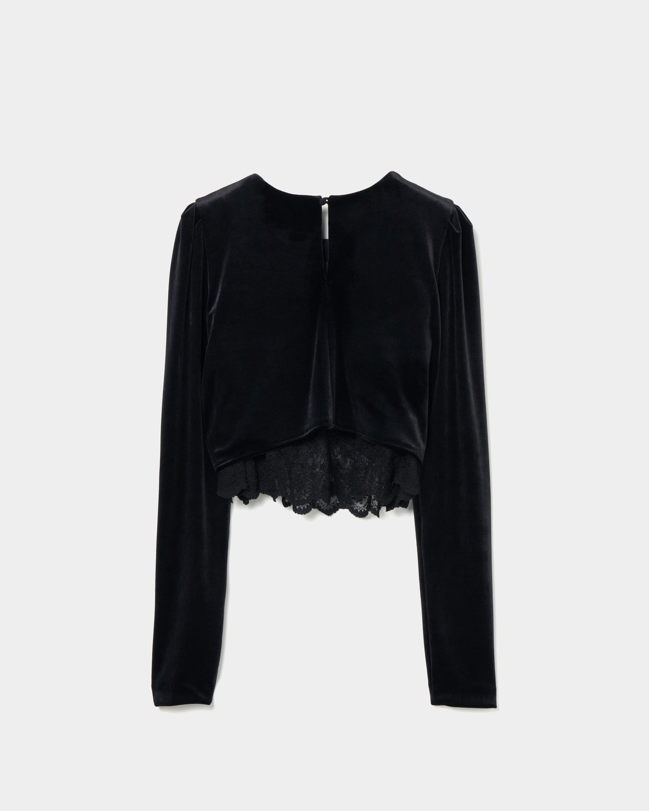 gather neck velour tops Black【Delivery in February 2025】