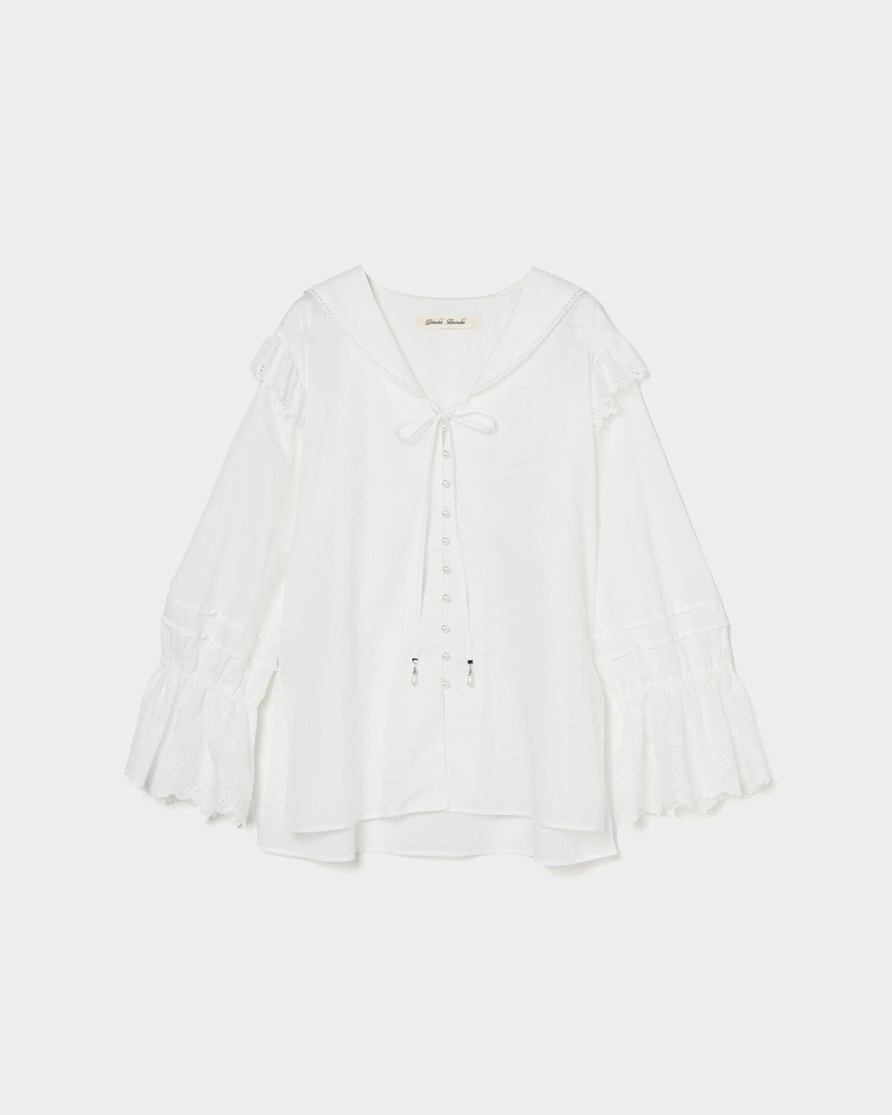 cotton lace sailor blouse【Delivery in February 2025】