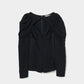 layered bra puff sleeve blouse Black【Delivery in February 2025】