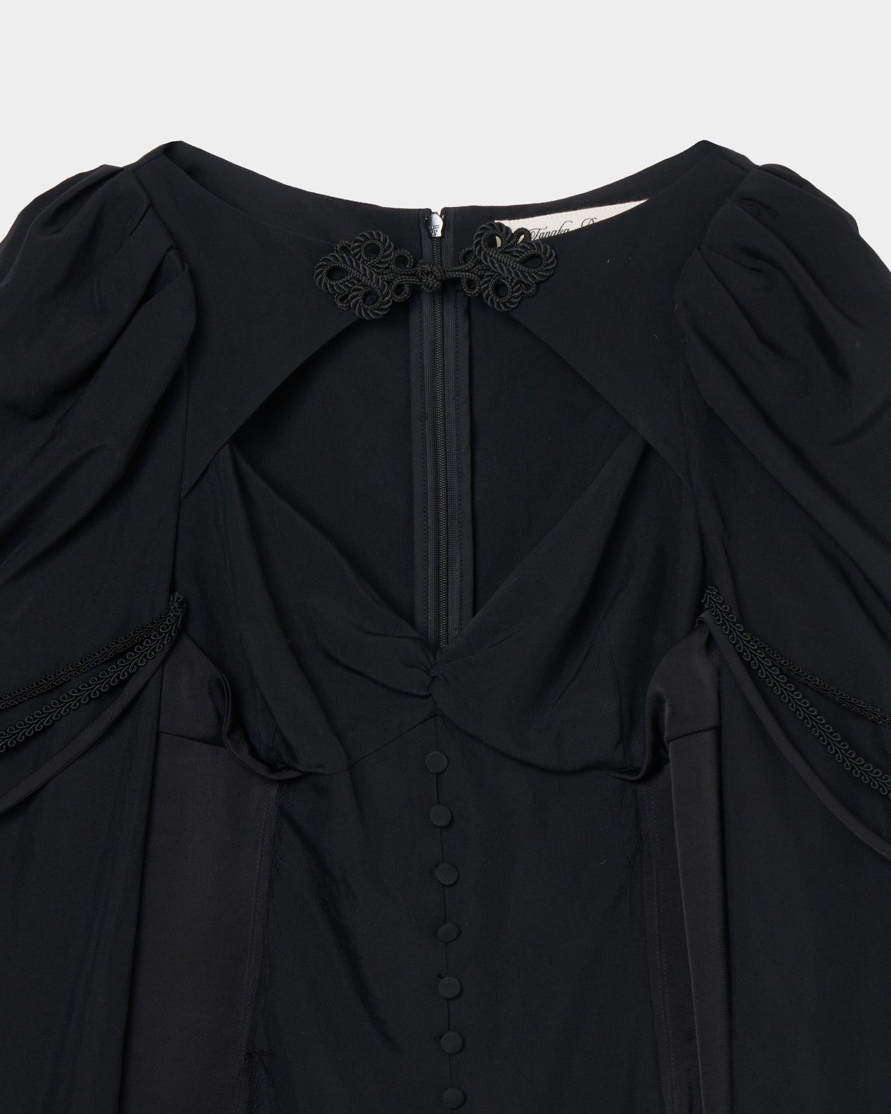 layered bra puff sleeve blouse Black【Delivery in February 2025】