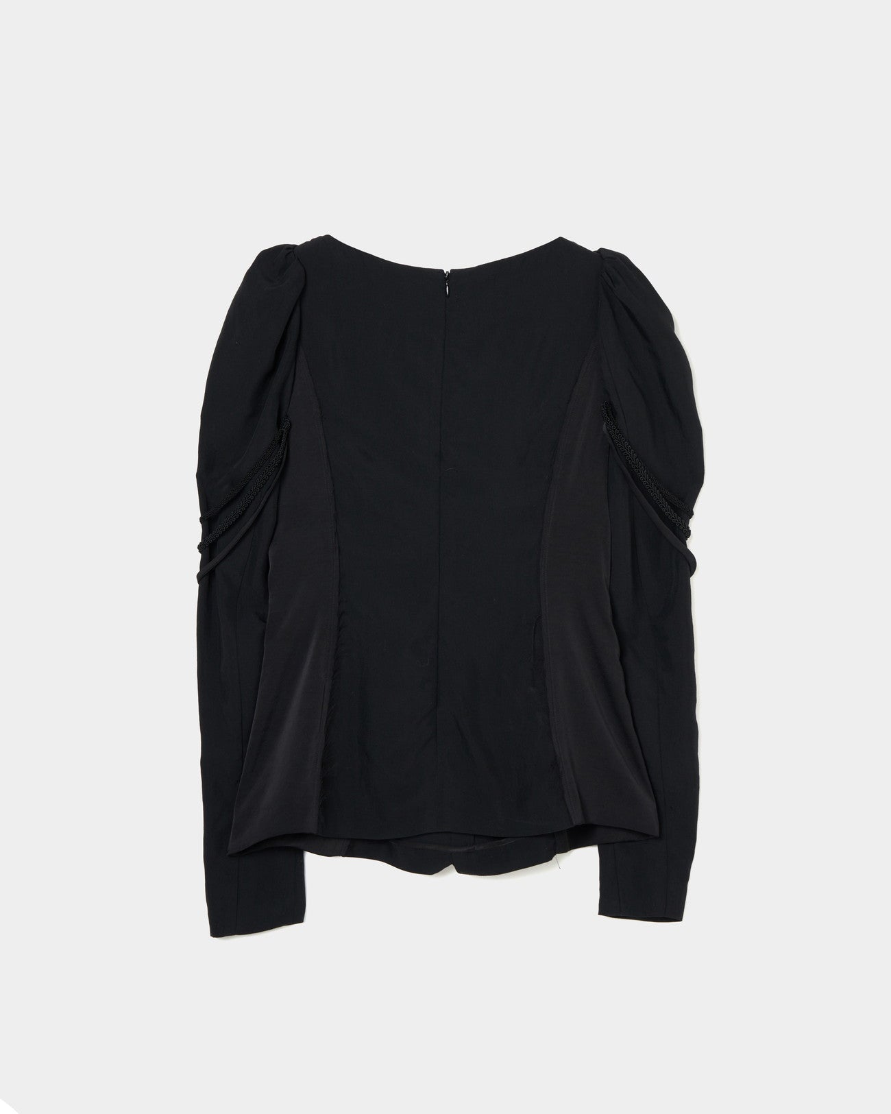 layered bra puff sleeve blouse Black【Delivery in February 2025】