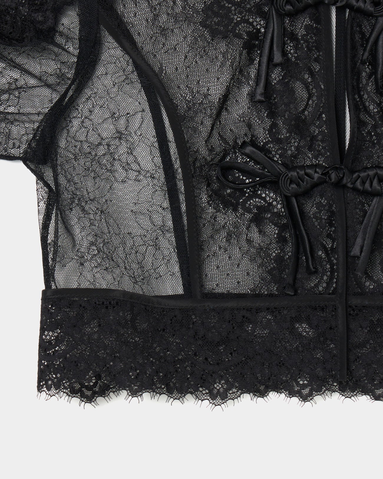 flower lace short cardigan Black【Delivery in February 2025】