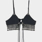 beads fringe bra Black【Delivery in February 2025】