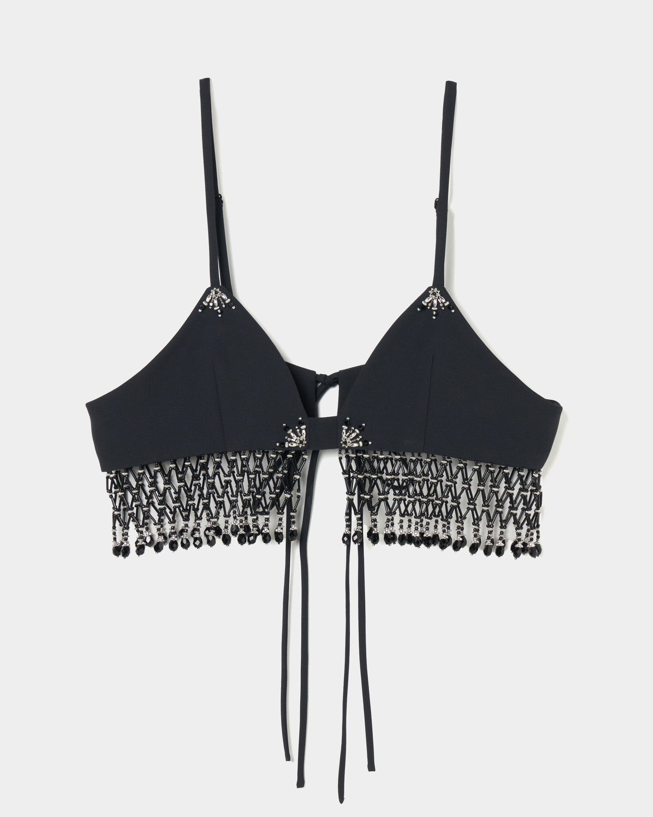 beads fringe bra Black【Delivery in February 2025】