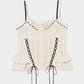 lace up ribbon knit camisole Ivory【Delivery in February 2025】