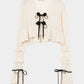 double ribbon knit cardigan Ivory【Delivery in February 2025】