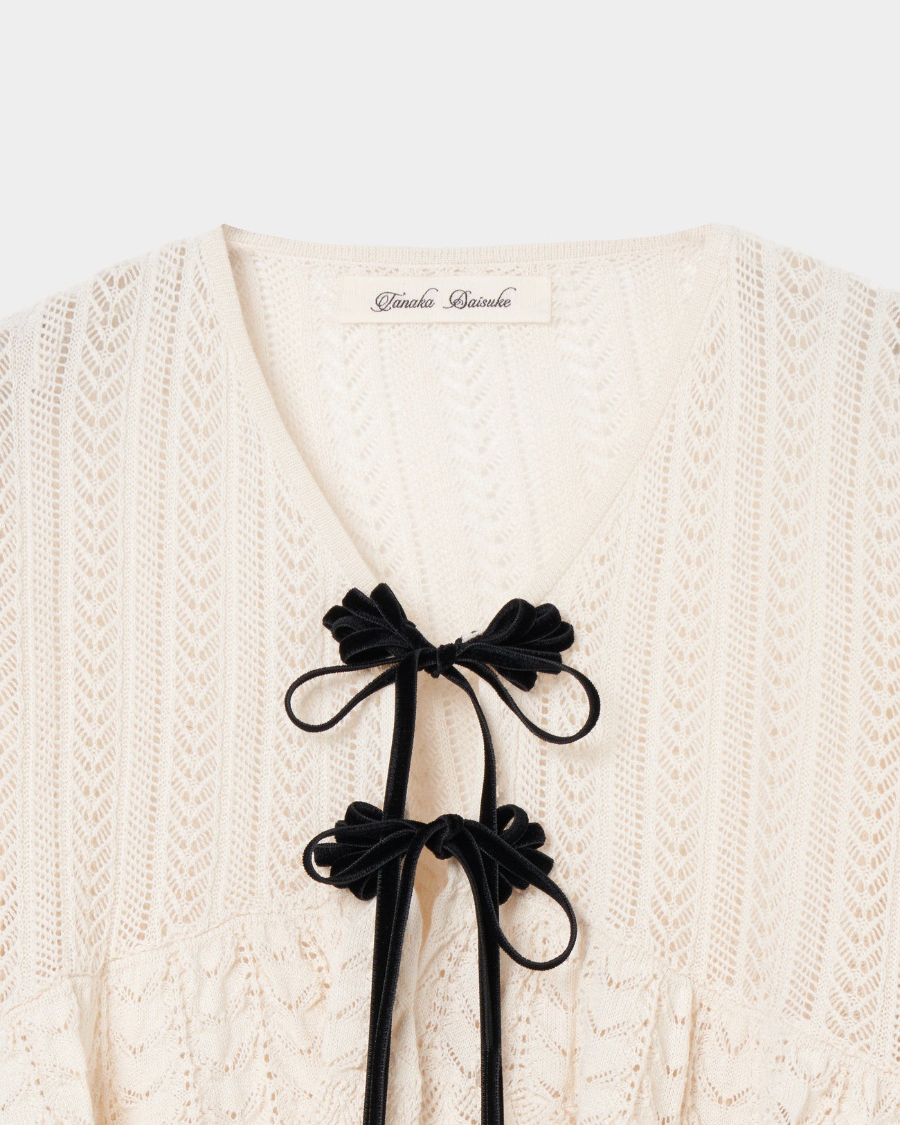 double ribbon knit cardigan Ivory【Delivery in February 2025】