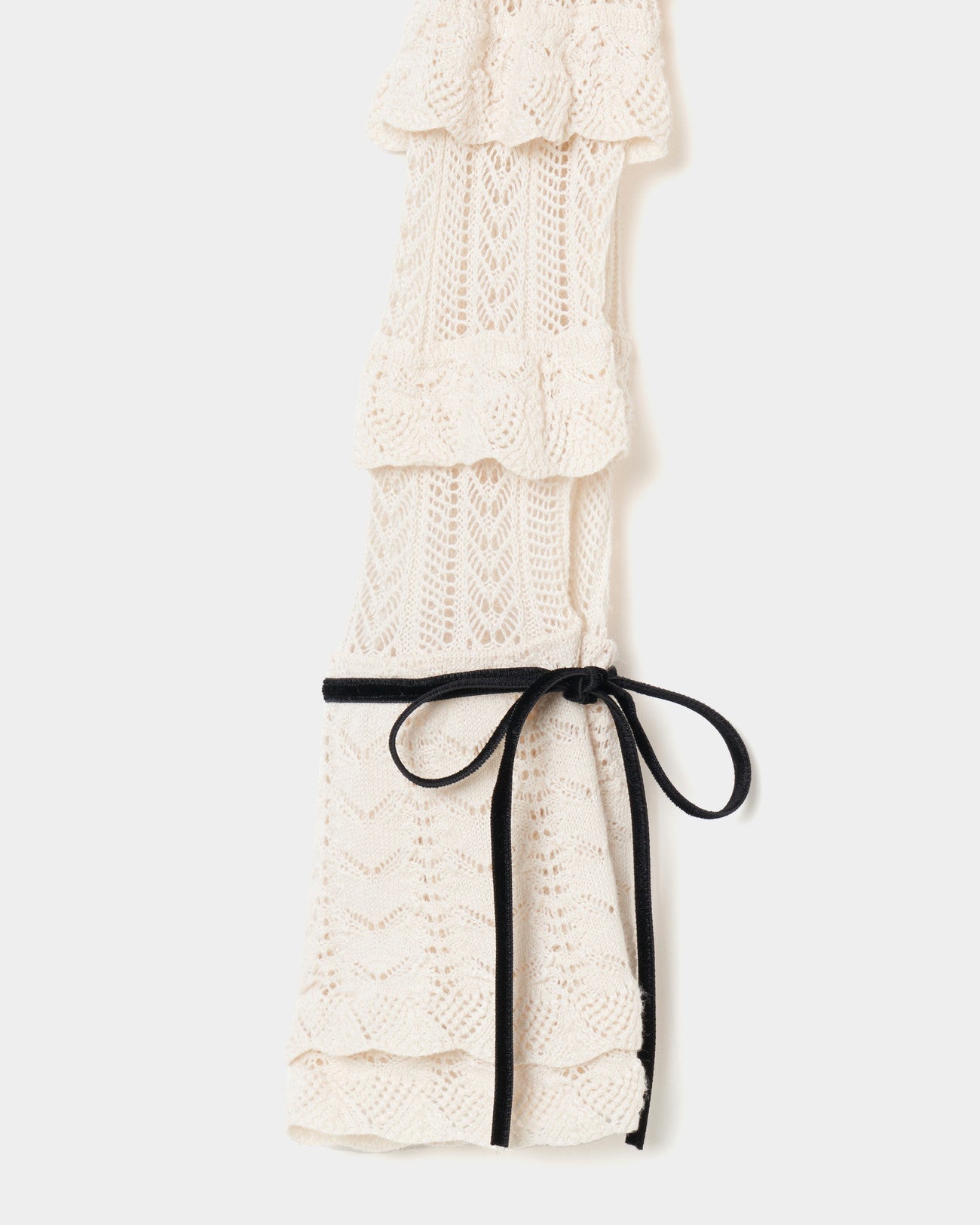 double ribbon knit cardigan Ivory【Delivery in February 2025】