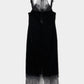 flower lace black velour camisole dress【Delivery in February 2025】