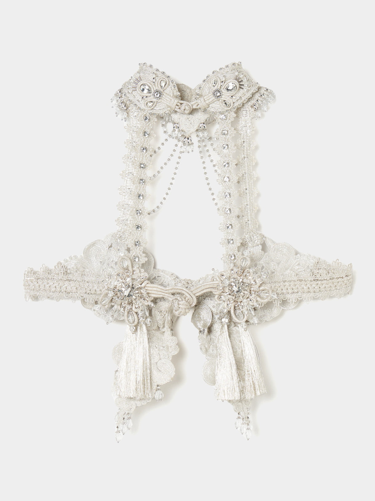 silver braid ribbon bustier【Delivery in March 2025】