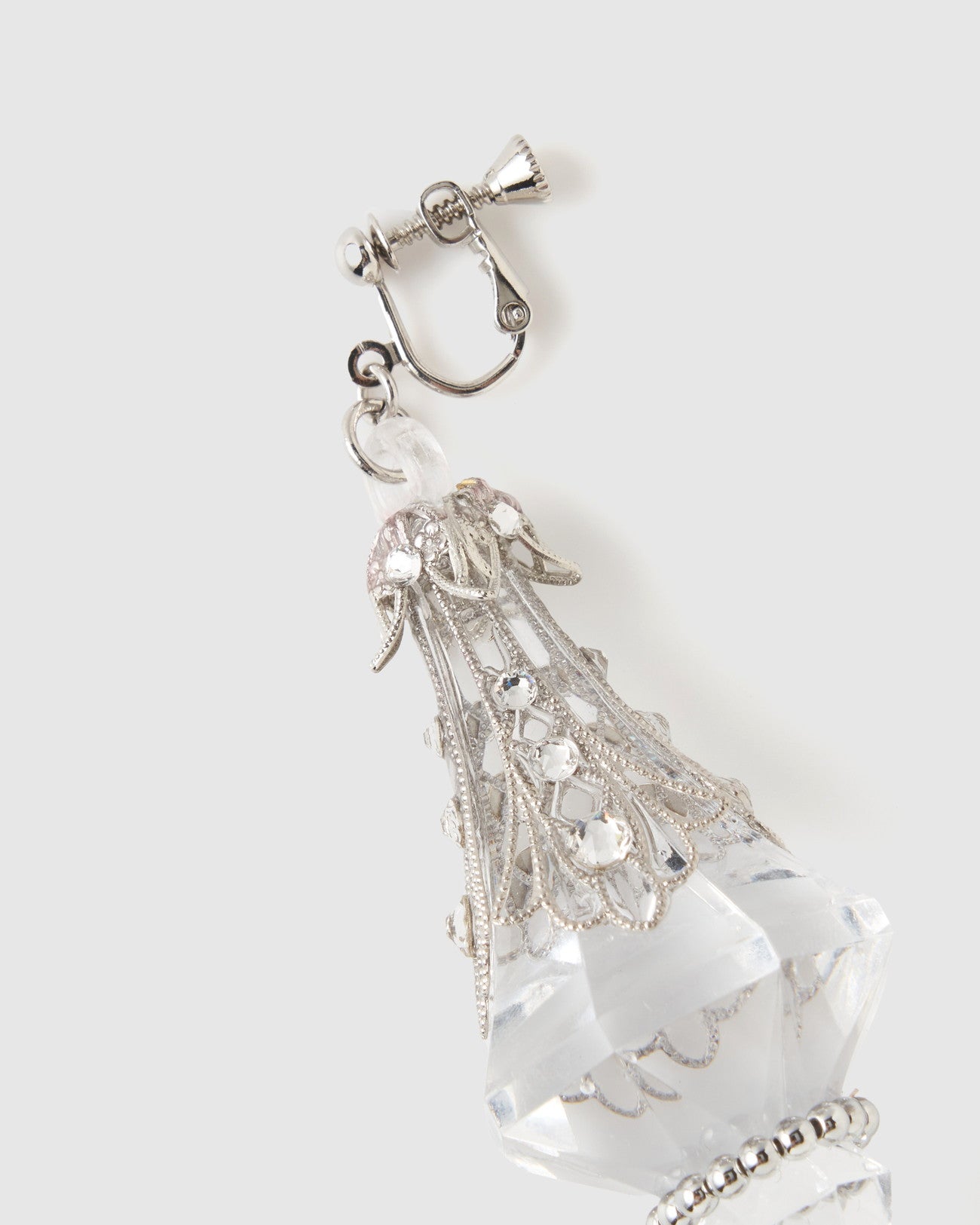 crystal stone silver earrings【Delivery in March 2025】