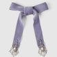 【STUDIOUS Special item】crystal silver tip velvet long ribbon Lavender gray 【Delivery in January 2025】