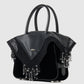 Black faux leather handkerchief handbag 【Delivery in June 2025】