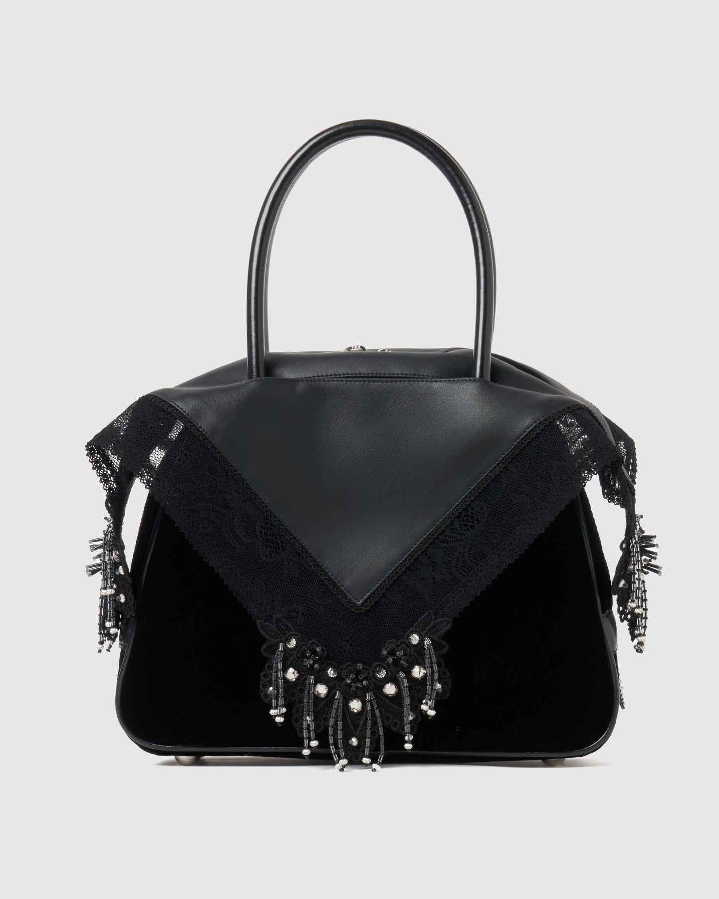 Black faux leather handkerchief handbag 【Delivery in June 2025】