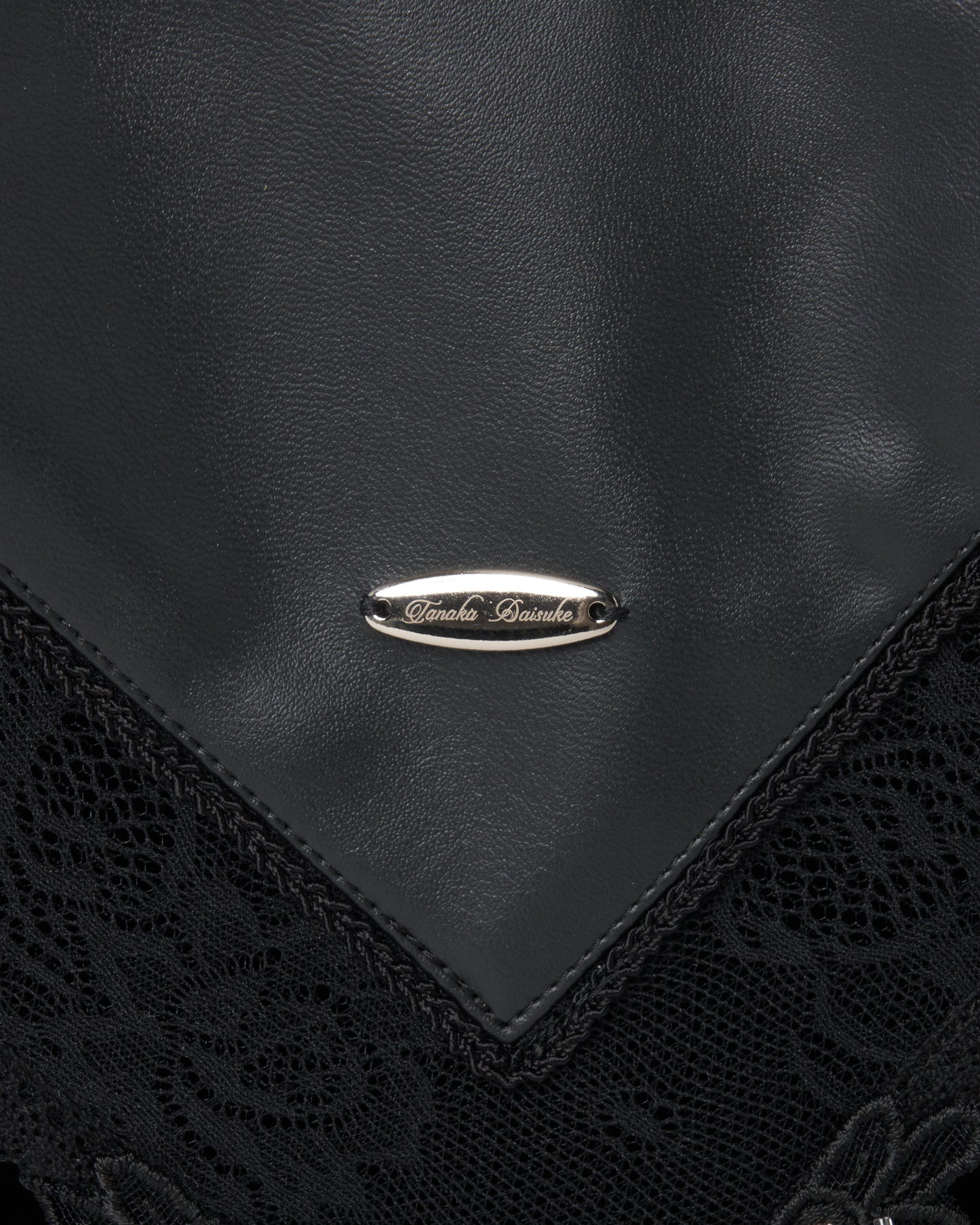 Black faux leather handkerchief motif 【Delivery in June 2025】