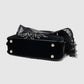 Black faux leather handkerchief handbag 【Delivery in June 2025】