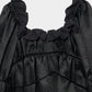 front hook ribbon satin blouse Black【Delivery in July 2025】