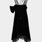 dropped shoulder velour cami dress【Delivery in July 2025】