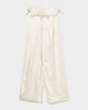 double long ribbon satin pants Ivory【stock】