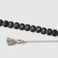 black leather bijou initial chain necklace【Delivery in August 2025】